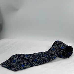 Giorgio Armani 100% Silk Tie Black/Grey/Blue/Gold